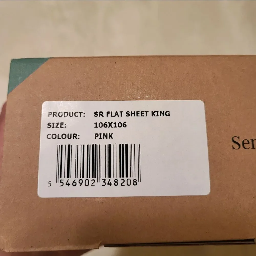 Brand New in Box SENSIBLE REST NaturZinc® King Flat Sheet Pink MSRP $170